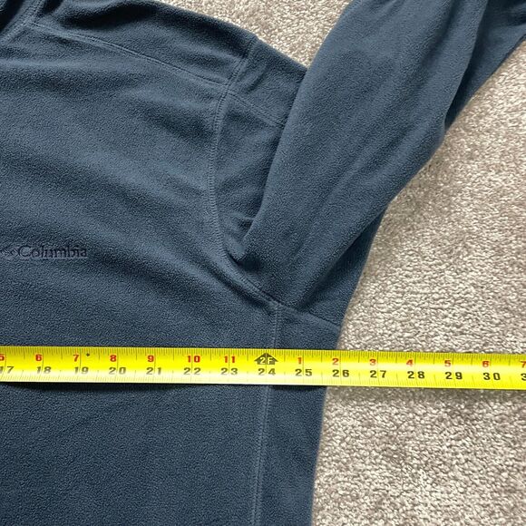 Columbia Jacket Mens 2XL Blue Long Sleeve Fleece 1/4 Zip Logo Lightweight Active - Picture 7 of 8